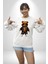 Hiphop Ayı Tedy Güneş Gözlük Deri Ceket Erkek Kadın Unisex Dijital Baskılı Beyaz Sweatshirt 2