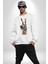 Dünya Barışı Özgürlük Zafer Işareti Erkek Kadın Unisex Dijital Baskılı Beyaz Sweatshirt 1
