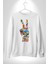 Dünya Barışı Özgürlük Zafer Işareti Erkek Kadın Unisex Dijital Baskılı Beyaz Sweatshirt 2