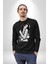 Tattooed Rose Lady Gothic Dövme Sanatı Temalı Erkek Kadın Unisex Dijital Baskılı Siyah Sweatshirt 4