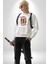 King Of Hearts Klasik Iskambil Kartı Grafiği Erkek Kadın Unisex Dijital Baskılı Beyaz Sweatshirt 2