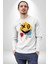 Smile Mood Xox Gülümseme Ruhu Erkek Kadın Unisex Dijital Baskılı Beyaz Sweatshirt 1