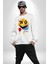 Smile Mood Xox Gülümseme Ruhu Erkek Kadın Unisex Dijital Baskılı Beyaz Sweatshirt 4