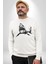 Dövme Shark Okyanus Köpekbalığı Erkek Kadın Unisex Dijital Baskılı Beyaz Sweatshirt 4