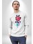 Space Party Astronaut Absürt Neon Renkli Uzay Erkek Kadın Unisex Dijital Baskılı Beyaz Sweatshirt 3