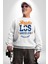 Atletic Los Angeles Erkek Kadın Unisex Dijital Baskılı Beyaz Sweatshirt 5
