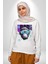 Kötü Maymun Güneş Gözlüklü Erkek Kadın Unisex Dijital Baskılı Beyaz Sweatshirt 2