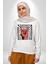 Rock On El Işareti Metal Horns Sembolü Erkek Kadın Unisex Dijital Baskılı Beyaz Sweatshirt 4