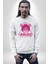 Neon Jungle Leopar Tasarım Erkek Kadın Unisex Dijital Baskılı Beyaz Sweatshirt 4