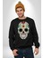 Dia De Los Muertos Erkek Kadın Unisex Dijital Baskılı Siyah Sweatshirt 1