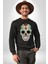 Dia De Los Muertos Erkek Kadın Unisex Dijital Baskılı Siyah Sweatshirt 3