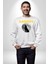 Ay Dolunay Uluyan Kurt Erkek Kadın Unisex Dijital Baskılı Beyaz Sweatshirt 1