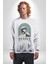 Statü Davut Heykeli Erkek Kadın Unisex Dijital Baskılı Beyaz Sweatshirt 5