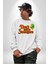 Uzaylı Yabancılarla Konuşma Erkek Kadın Unisex Dijital Baskılı Beyaz Sweatshirt 2