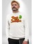 Uzaylı Yabancılarla Konuşma Erkek Kadın Unisex Dijital Baskılı Beyaz Sweatshirt 3