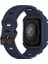 Apple Watch 7 45MM Uyumlu 2in1 Tpu Kasa Koruyuculu Silikon Kordon Mecha Lacivert 2
