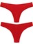 Kırmızı Gri Renk Seçenekli Kenarları Dantelli Brazilian Bikini Külot 2