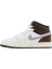 Air Jordan 1 Mıd Se Leather Sneaker Deri Bilekli Günlük Spor Ayakkabı Beyaz Kahve Duman 2