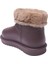 Yuvarlak Burun Kadın Kürklü Kısa Yağmur Botu KAHVERENGİ 3