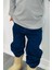 Erkek Çocuk Jean Pantolon Bağcıklı Paçası Lastikli 1.5-5 Yaş, Koyu Mavi 1