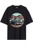 Arabalı Tshirt Ön Baskılı T-Shirt Bisiklet Yaka Siyah Unisex Tişört Araba3 1