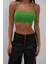 Ince Askılı Yeşil Crop Top 4