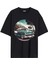 Arabalı Tshirt Ön Baskılı T-shirt Bisiklet Yaka Siyah Unisex Tişört Araba15 1