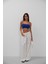 Ince Askılı Saks Crop Top 1