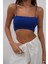 Ince Askılı Saks Crop Top 5