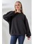 Kadın 3 Iplik Şardonlu Oversize Sweatshirt 2