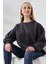 Kadın 3 Iplik Şardonlu Oversize Sweatshirt 4