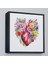Çerçeveli Çiçeklerle Çevrili Kalp Tablosu - Doktor HEDIYESI-8325 4