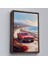 Çerçeveli Sahil Kenarındaki Kırmızı Mustang TABLO-7770 1