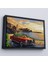 Çerçeveli Sahildeki Kırmızı Klasik Otomobil TABLOSU-7201 1