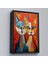Çerçeveli Pablo Picasso Tarzı - Soyut Renkli Kediler TABLO-7369 3