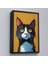 Çerçeveli Soyut Renkli Kedi TABLO-7612 3