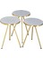 Zigon Sehpa ve Orta Sehpa Kr Gold Metal Ayak Gold Beyaz Set 5