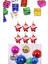 18 Parça Yılbaşı Ağacı Top Süs Noel Adam + Cici Top Süs + Mini Hediye Paketi Süs 1