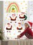 Yılbaşı Temalı Noel Baba Gökkuşağı ve Yıldızlar Cam Duvar Sticker Seti 1
