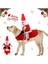 Köpek ve kedi için kırmızı-beyaz Noel Baba takım seti, şık ve eğlenceli görünüm sağlar. 1