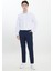 Erkek Lacivert Slim Fit İtalyan Kesim Yan Cepli Esnek Casual Pantolon 2