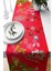 Kırmızı-Gold Noel Baba Yılbaşı Temalı Pamuk Masa Koşusu 40x140 Dikdörtgen 1