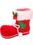 2 Adet Noel Hediyesi Boot Xmas Şeker Bot Çantası Dekorasyonları Hediye Çizme Beyaz Peluş Üst Kırmız 1