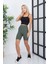 Ef Dk Crop Atlet - Askılı- Lastikli Bel-Göbek Detaylı -Fitilli Kumaş - Bluz 3
