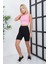 Ef Dk Crop- Atlet -Pembe-Fitilli Kaşkors-Göbek Detaylı - Bluz 2