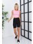 Ef Dk Crop- Atlet -Pembe-Fitilli Kaşkors-Göbek Detaylı - Bluz 4