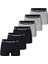Erkek Siyah Gri 6’lı Kutu Düz Likralı Boxer Şort 2