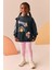 Siyah Happy Sloganlı Desenli Sweatshirt Tayt Alt-Üst Takım Kız Çocuk 2