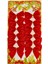 Kırmızı Kadife Fiyonk Yılbaşı Ağacı Süsü, 12'li, 5x5 cm, Gold İpli Çam Süsleri 1
