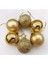 Yılbaşı Ağacı Süsü 4 cm Gold Renkli 6'lı Set, Şık ve Parlak Dekorasyon Aksesuarı 1